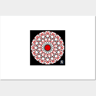 Black white red ornament Posters and Art